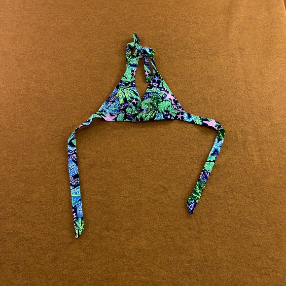 Stella Parker Collection Other - Stella Parker Womens Medium Blue Tropical Starfish Halter Triangle Bikini Top